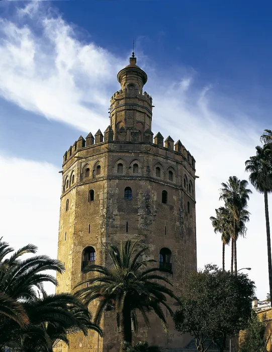 Framed Print : Tower of the Gold. 13th c. SPAIN. ANDALUSIA. SEVILLA. Sevilla. Hispano-Moresque art. Almohad art. Architecture. - J. Bedmar / Iberfoto / Everett Collection (300026)**US SALES ONLY**