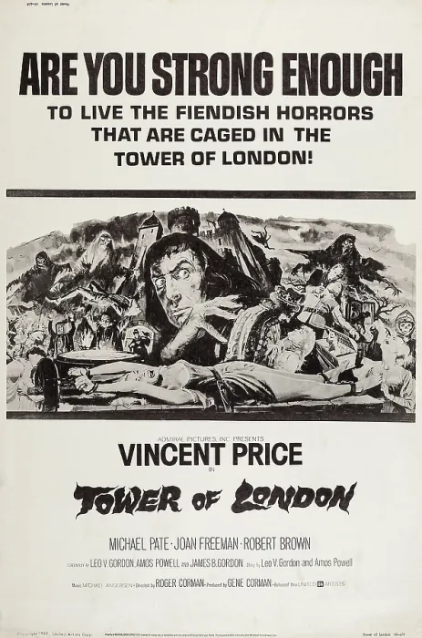 Framed Print : TOWER OF LONDON, US poster art, Vincent Price, (center), 1962