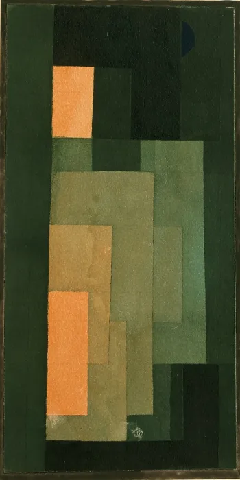 Framed Print : TOWER IN ORANGE AND GREEN, by Paul Klee, 1922, Swiss drawing, watercolor, graphite and ink, on paper
