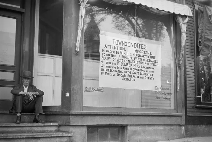 Framed Print : Townsend headquarters Hardwick Vermont in Sept. 1936