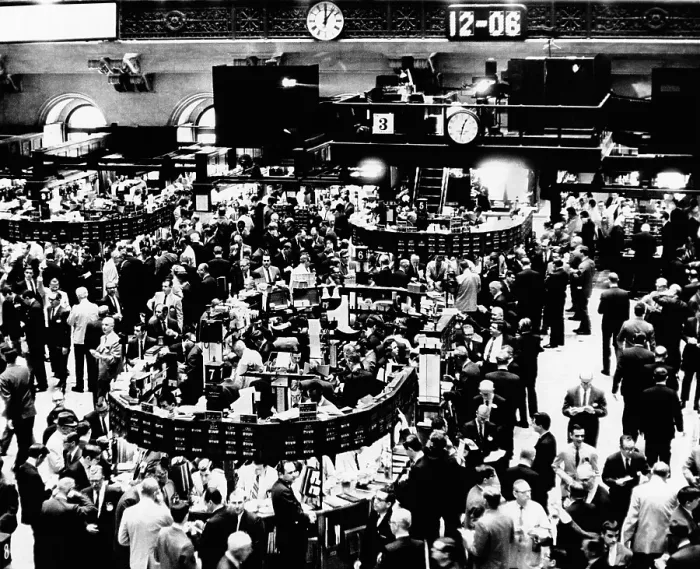 Framed Print : Trading floor of the New York Stock Exchange on April 3, 1968