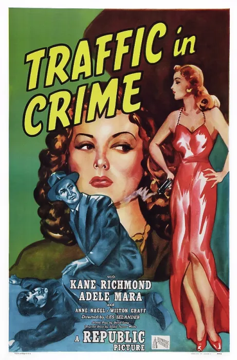 Framed Print : TRAFFIC IN CRIME, US poster art, center: Adele Mara, 1946