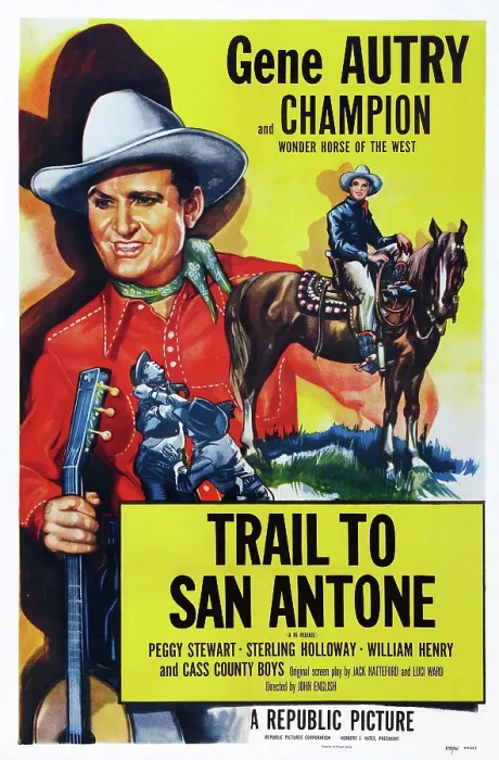 Framed Print : TRAIL TO SAN ANTONE, Gene Autry with Champion the Wonder Horse, poster art, 1947 Framed Print : TRAIL TO SAN ANTONE, Gene Autry with Champion the Wonder Horse, poster art, 1947
