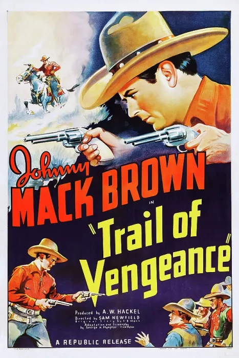 Framed Print : TRAIL OF VENGEANCE, US poster, Johnny Mack Brown (top), 1937