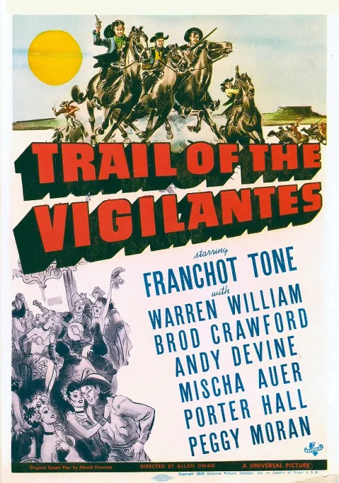 Framed Print : TRAIL OF THE VIGILANTES, midget window card, 1940 Framed Print : TRAIL OF THE VIGILANTES, midget window card, 1940