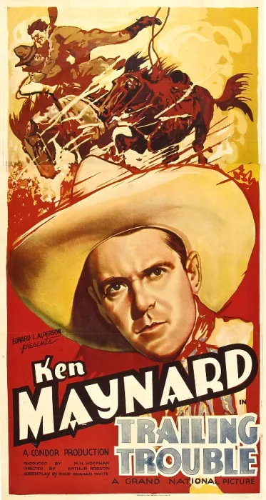 Framed Print : TRAILING TROUBLE, Ken Maynard, 1937 Framed Print : TRAILING TROUBLE, Ken Maynard, 1937
