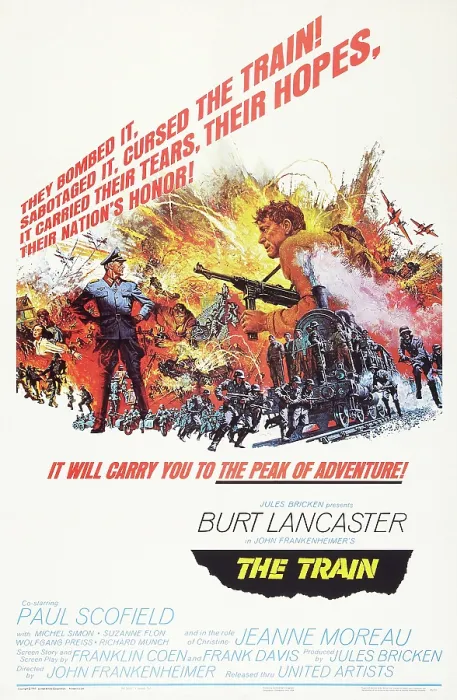Framed Print : THE TRAIN, US poster art, far right: Burt Lancaster, 1964