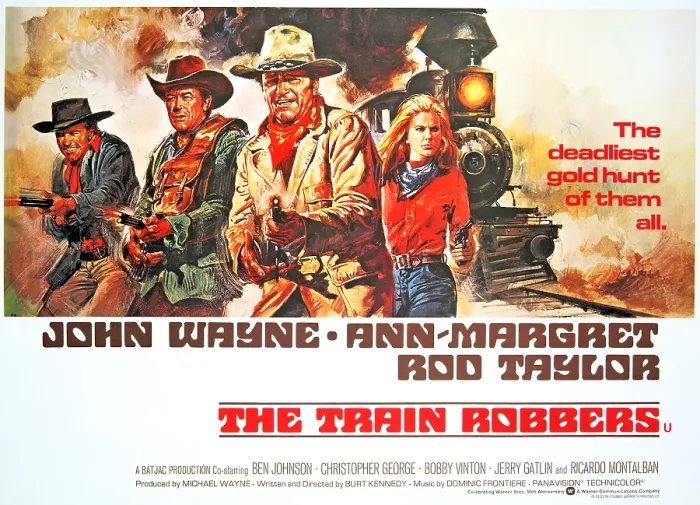 Framed Print : THE TRAIN ROBBERS, Rod Taylor, Ben Johnson, John Wayne, Ann-Margret, 1973 Framed Print : THE TRAIN ROBBERS, Rod Taylor, Ben Johnson, John Wayne, Ann-Margret, 1973