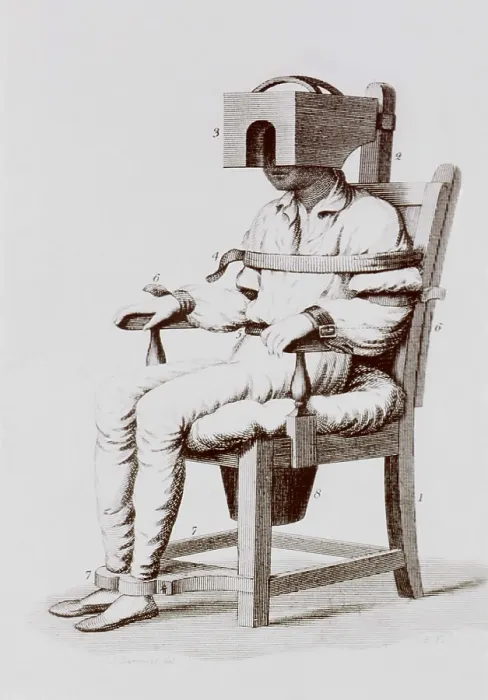 Framed Print : The tranquilizing chair of Benjamin Rush Framed Print : The tranquilizing chair of Benjamin Rush