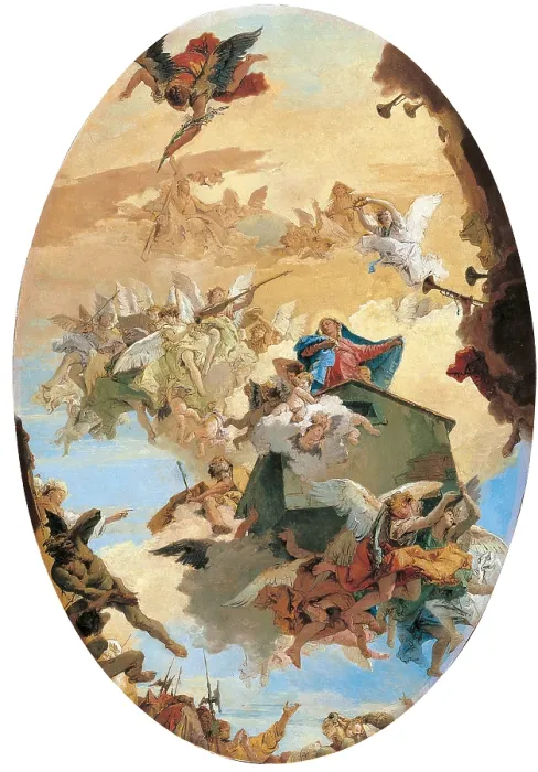 Framed Print : The Translation of the Holy House of Loreto, by Giambattista Tiepolo, 1743 about, 18th Century, oil on canvas, cm 124 x 85 - Italy, Veneto, Venice, Accademia Art Galleries. All Framed Print : The Translation of the Holy House of Loreto, by Giambattista Tiepolo, 1743 about, 18th Century, oil on canvas, cm 124 x 85 - Italy, Veneto, Venice, Accademia Art Galleries. All