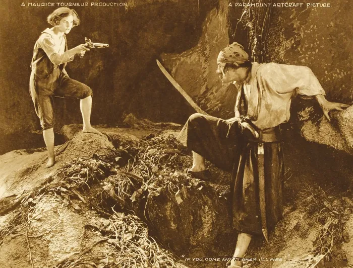 Framed Print : TREASURE ISLAND, l-r: Shirley Mason, Charles Ogle on lobbycard, 1920 Framed Print : TREASURE ISLAND, l-r: Shirley Mason, Charles Ogle on lobbycard, 1920