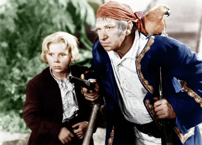 Framed Print : TREASURE ISLAND, from left: Jackie Cooper, Wallace Beery, 1934