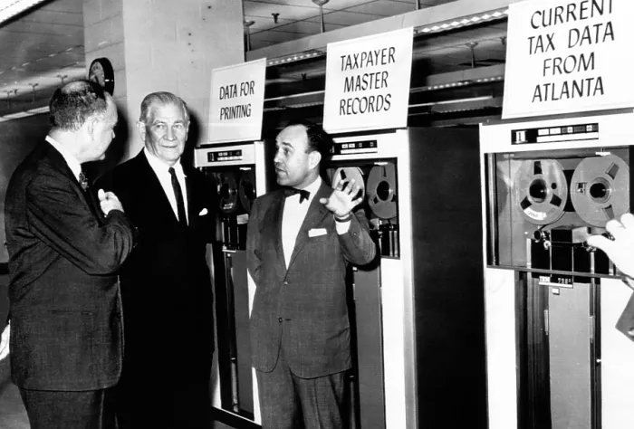 Framed Print : Treasury Secretary Douglas Dillon dedicated the National Computer Center on Nov. 6, 1961