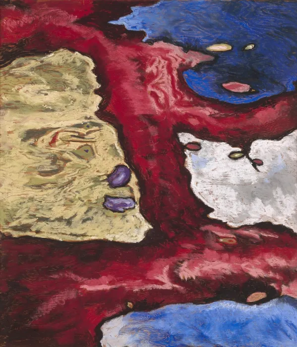 Framed Print : TREE FORMS AND WATER, by Arthur Dove, 1928, American drawing, pastel on plywood