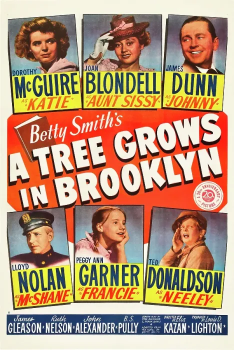 Framed Print : A TREE GROWS IN BROOKLYN, top from left: Dorothy McGuire, Joan Blondell, James Dunn, bottom from left: Lloyd Nolan, Peggy Ann Garner, Ted Donaldson on poster art, 1945 Framed Print : A TREE GROWS IN BROOKLYN, top from left: Dorothy McGuire, Joan Blondell, James Dunn, bottom from left: Lloyd Nolan, Peggy Ann Garner, Ted Donaldson on poster art, 1945