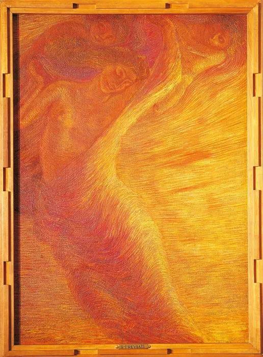 Framed Print : Triptych of the Day, by Gaetano Previati, 1907, 20th Century, oil on canvas, cm 127 x 185 central panel 130 x 94.5cm, left side 129.5 x 95 cm - Italy, Lombardy, Milan Framed Print : Triptych of the Day, by Gaetano Previati, 1907, 20th Century, oil on canvas, cm 127 x 185 central panel 130 x 94.5cm, left side 129.5 x 95 cm - Italy, Lombardy, Milan
