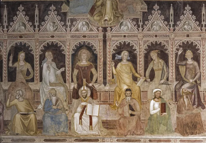 Framed Print : Triumph of Catholic Doctrine (Trionfo della dottrina cattolica), by Andrea di Bonaiuto, 1365-1367, 14th Century, fresco - Italy, Tuscany, Florence, Church of Santa Maria Novella