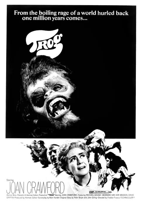 Framed Print : TROG, Joe Cornelius, Joan Crawford, 1970