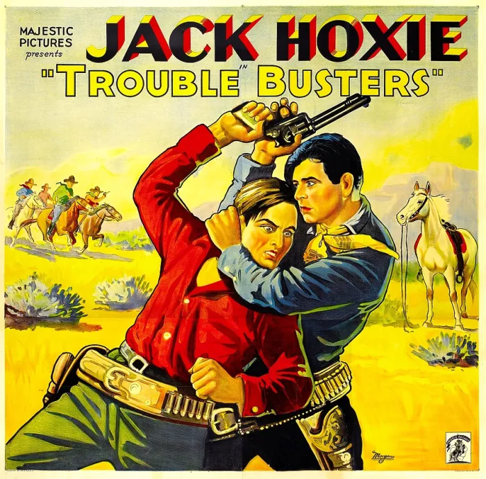 Framed Print : TROUBLE BUSTERS, left: Jack Hoxie, 1933 Framed Print : TROUBLE BUSTERS, left: Jack Hoxie, 1933