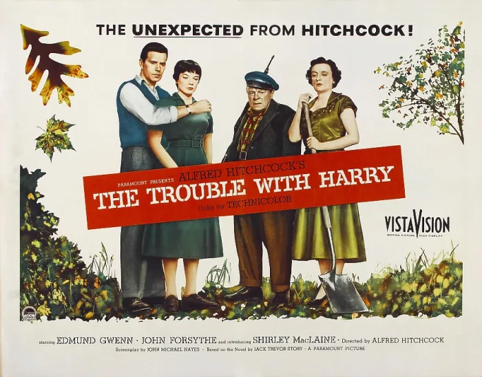 Framed Print : THE TROUBLE WITH HARRY, from left: John Forsythe, Shirley MacLaine, Edmund Gwenn, Mildred Natwick, 1955 Framed Print : THE TROUBLE WITH HARRY, from left: John Forsythe, Shirley MacLaine, Edmund Gwenn, Mildred Natwick, 1955