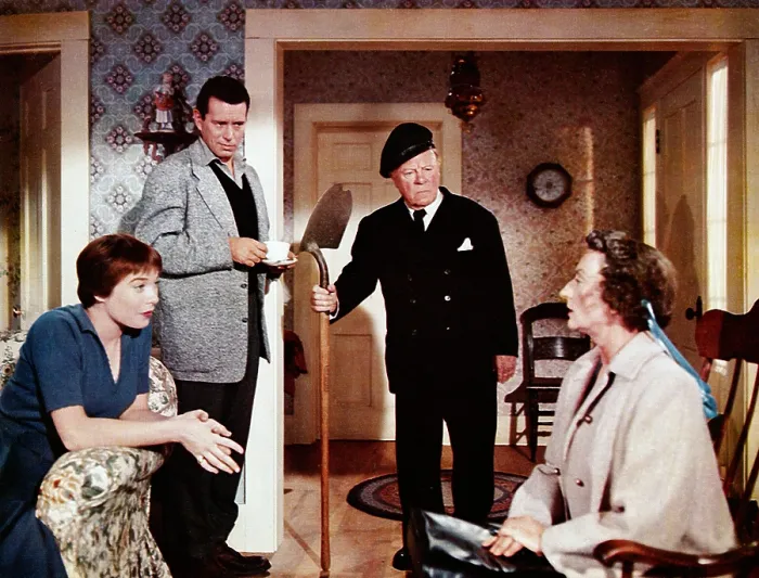 Framed Print : THE TROUBLE WITH HARRY, Shirley MacLaine, John Forsythe, Edmund Gwenn, Mildred Natwick, 1955
