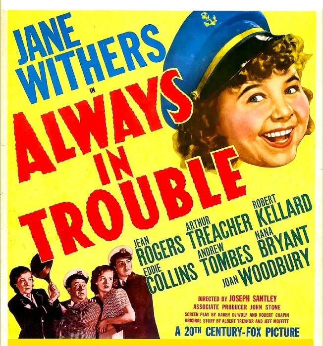 Framed Print : ALWAYS IN TROUBLE, US poster art, top: Jane Withers; bottom from left: Nana Bryant, Eddie Collins, Jean Rogers, Robert Kellard, 1938. TM & copyright 20th Century Fox Film Corp Framed Print : ALWAYS IN TROUBLE, US poster art, top: Jane Withers; bottom from left: Nana Bryant, Eddie Collins, Jean Rogers, Robert Kellard, 1938. TM & copyright 20th Century Fox Film Corp