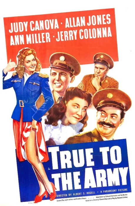 Framed Print : TRUE TO THE ARMY, US poster, top row from left: Ann Miller, Allan Jones, William Demarest, 2nd row from left: Judy Canova, Jerry Colonna, 1942