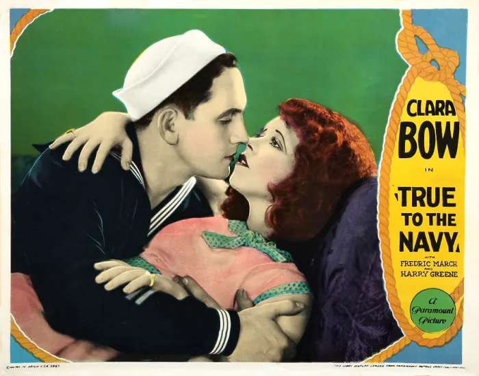 Framed Print : TRUE TO THE NAVY, US lobbycard, from left: Fredric March, Clara Bow, 1930