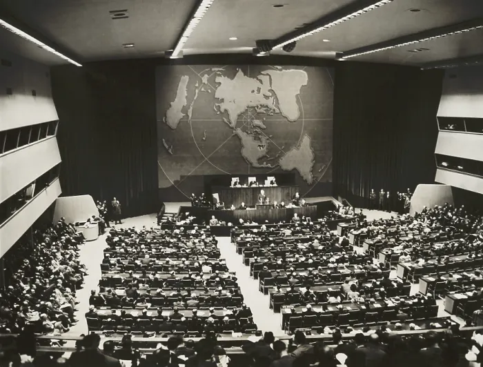 Framed Print : Truman addresses UN General Assembly on Oct. 24, 1946. Delegates from 51 member nations convened in Flushing Meadows, New York City. (BSLOC_2014_13_26) Framed Print : Truman addresses UN General Assembly on Oct. 24, 1946. Delegates from 51 member nations convened in Flushing Meadows, New York City. (BSLOC_2014_13_26)
