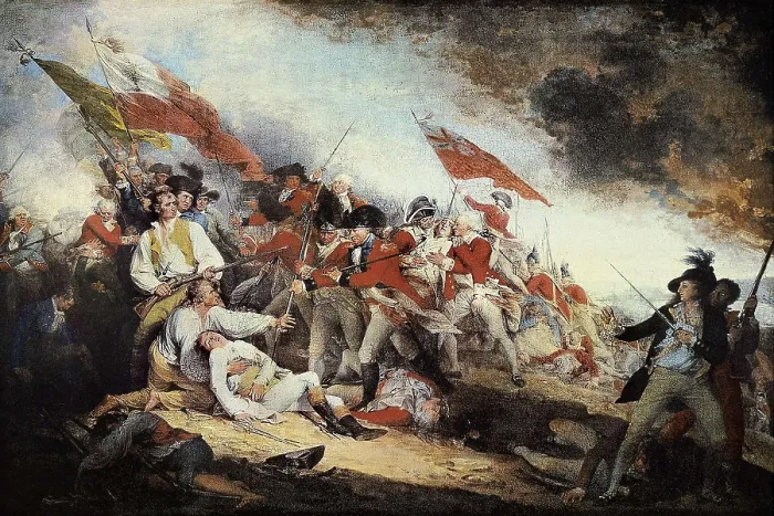 Framed Print : TRUMBULL, John (1756-1843). The Battle of Bunker Hill. Battle on June 17, 1775 between the British Army and the Americans, near Boston. Oil on canvas. UNITED STATES OF AMERICA Framed Print : TRUMBULL, John (1756-1843). The Battle of Bunker Hill. Battle on June 17, 1775 between the British Army and the Americans, near Boston. Oil on canvas. UNITED STATES OF AMERICA