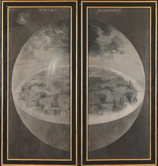Framed Print : Tryptich of The Garden of Earthly Delights - The Creation of the World, by Van Aeken Joren Anthoniszoon known as Bosch Hieronymus, 16th Century, 1503 -1504, oil on panel Framed Print : Tryptich of The Garden of Earthly Delights - The Creation of the World, by Van Aeken Joren Anthoniszoon known as Bosch Hieronymus, 16th Century, 1503 -1504, oil on panel