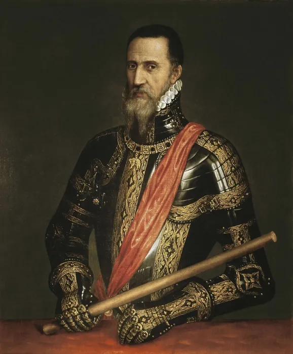 Framed Print : TTITIA, Tiziano Vecello, also called (1490-1576). Portrait of the Duke of Alva. 16th c. SPAIN. Madrid. Liria Palace. Renaissance art. Cinquecento. Oil on canvas