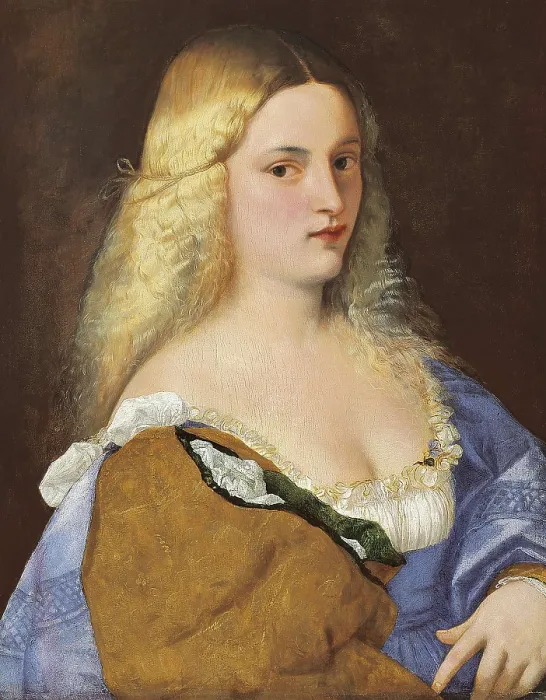 Framed Print : TTITIA, Tiziano Vecello, also called (1490-1576). Violante (La Bella Gatta). 1515 - 1518. Renaissance art. Cinquecento. Venetian school. Oil on canvas. AUSTRIA. Vienna