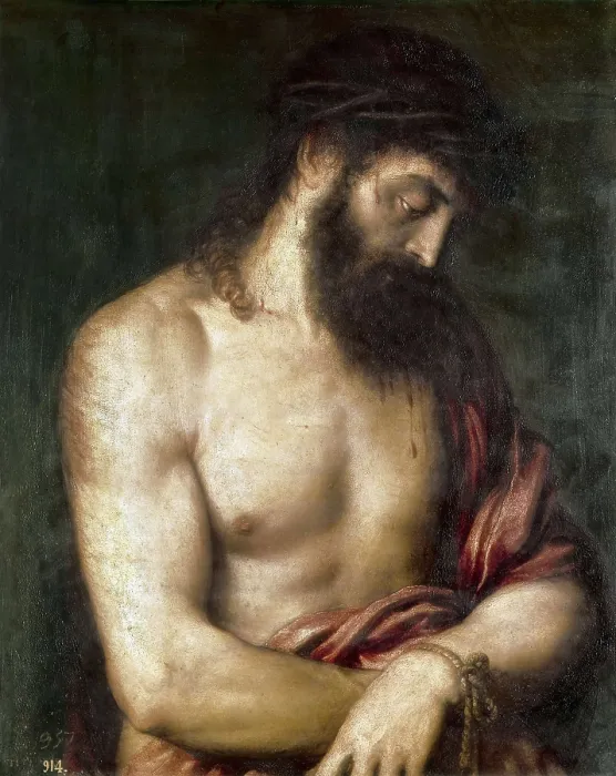 Framed Print : TTITIA, Tiziano Vecello, also called (1490-1576). Ecce Homo. 1548. Renaissance art. Cinquecento. Oil on canvas. SPAIN. Madrid. Prado Museum
