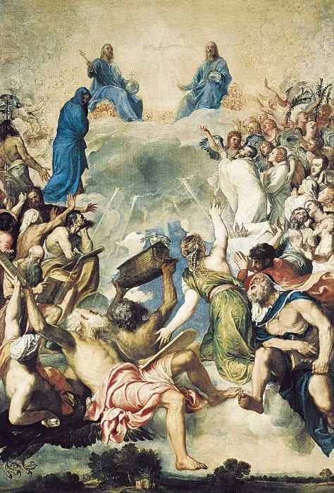 Framed Print : TTITIA, Tiziano Vecello, also called (1490-1576). The Holy Trinity. 1553 - 1554. Renaissance art. Cinquecento. Oil on canvas. SPAIN. Madrid. Prado Museum Framed Print : TTITIA, Tiziano Vecello, also called (1490-1576). The Holy Trinity. 1553 - 1554. Renaissance art. Cinquecento. Oil on canvas. SPAIN. Madrid. Prado Museum