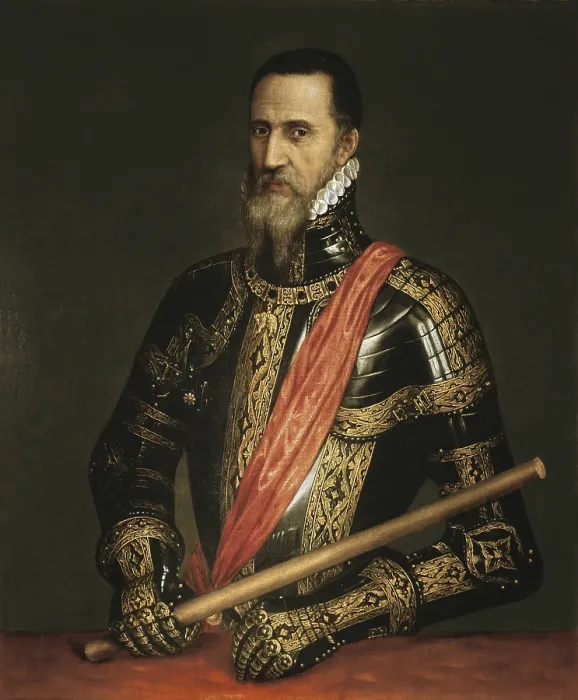 Framed Print : TTITIA, Tiziano Vecello, also called (1490-1576). Portrait of the Duke of Alva. 16th c. SPAIN. Madrid. Liria Palace. Renaissance art. Cinquecento. Oil on canvas