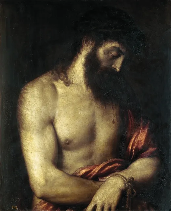 Framed Print : TTITIA, Tiziano Vecello, also called (1490-1576). Ecce Homo. 1548. Renaissance art. Cinquecento. Oil on canvas. SPAIN. Madrid. Prado Museum