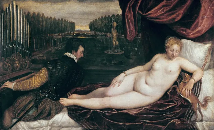 Framed Print : TTITIA, Tiziano Vecello, also called (1490-1576). Venus and the Organist. 1555. Renaissance art. Cinquecento. Oil on canvas. SPAIN. Madrid. Prado Museum Framed Print : TTITIA, Tiziano Vecello, also called (1490-1576). Venus and the Organist. 1555. Renaissance art. Cinquecento. Oil on canvas. SPAIN. Madrid. Prado Museum