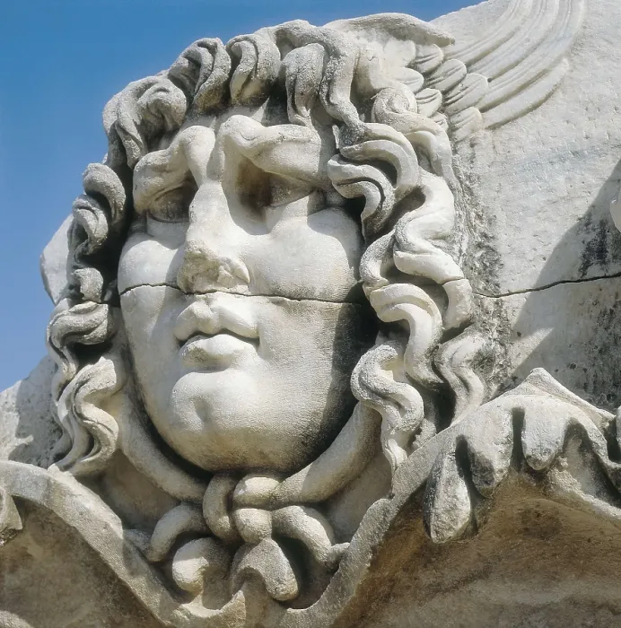 Framed Print : TURKEY. Didyma. Medusa head. Greek art. Relief on marble. AISA / Everett Collection**US SALES ONLY** Framed Print : TURKEY. Didyma. Medusa head. Greek art. Relief on marble. AISA / Everett Collection**US SALES ONLY**