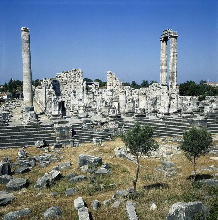 Framed Print : TURKEY. Didyma. Temple of Apollo. Temple of the 4th century B.C.-II A.D. Designed by Paionios of Ephesus and Daphnis of Miletus. Residence of Oracle. Hellenistic art