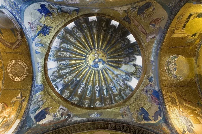 Framed Print : TURKEY. Istanbul. Kahriye Camii (Chora Church). Mosaic compositions depicting Jesus Christ's Genealogy in a esonarthex's dome. Early Byzantine art Framed Print : TURKEY. Istanbul. Kahriye Camii (Chora Church). Mosaic compositions depicting Jesus Christ's Genealogy in a esonarthex's dome. Early Byzantine art