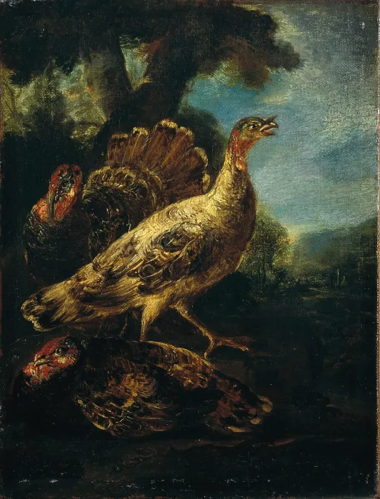 Framed Print : Three turkeys, by Angelo Maria Crivelli also known as Il Crivellone and workshop, 17th - 18th Century, oil on canvas - Italy, Lombardy, Milan, Castello Sforzesco Framed Print : Three turkeys, by Angelo Maria Crivelli also known as Il Crivellone and workshop, 17th - 18th Century, oil on canvas - Italy, Lombardy, Milan, Castello Sforzesco
