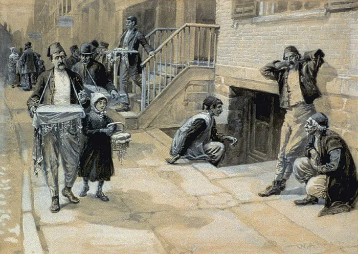 Framed Print : The Turkish colony in New York City, illustration by W.A. Rogers. early 20th century