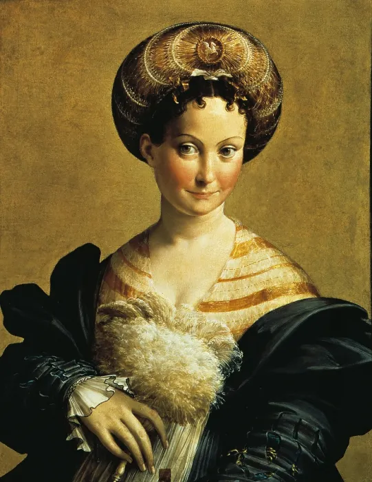 Framed Print : The Turkish Slave, by Mazzola Francesco known as Parmigianino, 16th Century, 1530 -1532 about, oil on panel, cm 67 x 53 - Italy, Emilia Romagna, Parma, National Art Gallery, inv