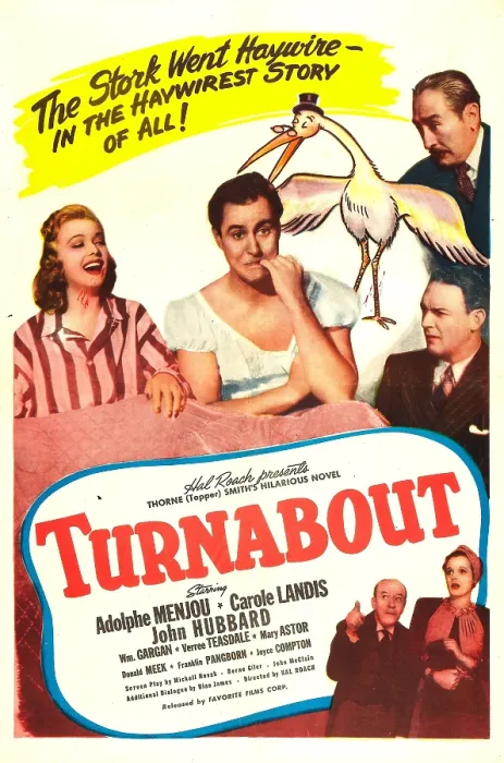 Framed Print : TURNABOUT, US poster, from left: Carole Landis, John Hubbard, right from top: Adolphe Menjou, William Gargan, bottom from left: Donald Meek, Mary Astor, 1940 Framed Print : TURNABOUT, US poster, from left: Carole Landis, John Hubbard, right from top: Adolphe Menjou, William Gargan, bottom from left: Donald Meek, Mary Astor, 1940