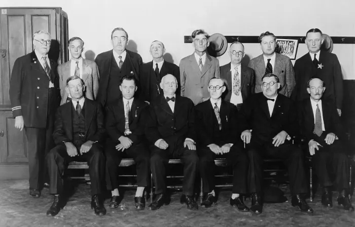 Framed Print : Twelve-man jury that convicted Al Capone for income tax evasion in 1931