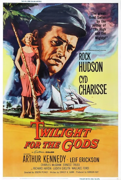 Framed Print : TWILIGHT FOR THE GODS, US poster, from left: Cyd Charisse, Rock Hudson, 1958