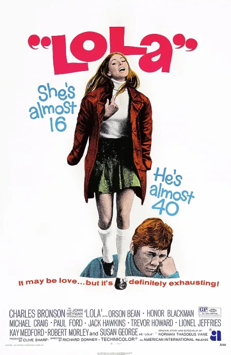 Framed Print : TWINKY, (aka LOLA), US poster art, from left: Susan George, Charles Bronson, 1970