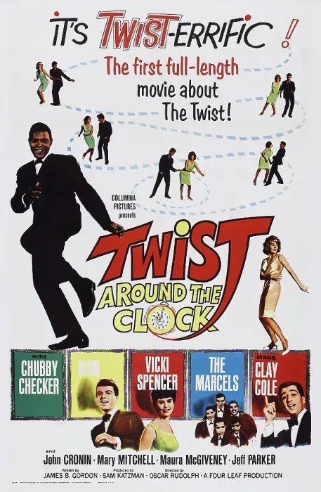 Framed Print : TWIST AROUND THE CLOCK, US poster art, top left: Chubby Checker, bottom from left: Dion, Vicki Spencer, The Marcels, Clay Cole, 1961 Framed Print : TWIST AROUND THE CLOCK, US poster art, top left: Chubby Checker, bottom from left: Dion, Vicki Spencer, The Marcels, Clay Cole, 1961