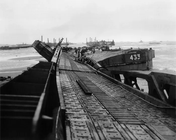 Framed Print : Twisted metal of Mulberry A, an artificial harbor at Omaha Beach